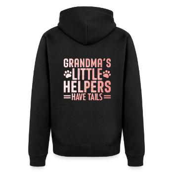 Cadeaux de grand-mère pour chien - Veste à capuche bio Premium Unisexe - noir - Dos - Nico (187cm)