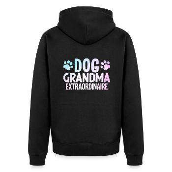 Cadeaux de grand-mère pour chien - Veste à capuche bio Premium Unisexe - noir - Dos - Nico (187cm)