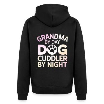 Cadeaux de grand-mère pour chien - Veste à capuche bio Premium Unisexe - noir - Dos - Nico (187cm)