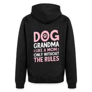 Cadeaux de grand-mère pour chien - Veste à capuche bio Premium Unisexe - noir - Dos - Nico (187cm)
