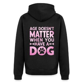 Cadeaux de grand-mère pour chien - Veste à capuche bio Premium Unisexe - noir - Dos - Nico (187cm)