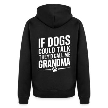 Cadeaux de grand-mère pour chien - Veste à capuche bio Premium Unisexe - noir - Dos - Nico (187cm)