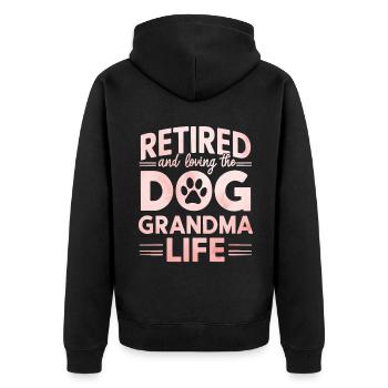 Cadeaux de grand-mère pour chien - Veste à capuche bio Premium Unisexe - noir - Dos - Nico (187cm)