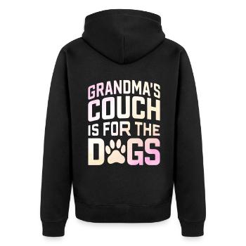 Cadeaux de grand-mère pour chien - Veste à capuche bio Premium Unisexe - noir - Dos - Nico (187cm)