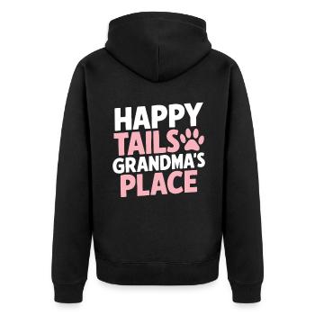 Cadeaux de grand-mère pour chien - Veste à capuche bio Premium Unisexe - noir - Dos - Nico (187cm)