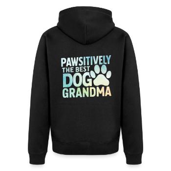 Cadeaux de grand-mère pour chien - Veste à capuche bio Premium Unisexe - noir - Dos - Nico (187cm)