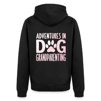 Cadeaux de grand-mère pour chien - Veste à capuche bio Premium Unisexe - noir - Dos - Nico (187cm)