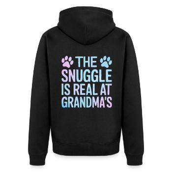 Cadeaux de grand-mère pour chien - Veste à capuche bio Premium Unisexe - noir - Dos - Nico (187cm)