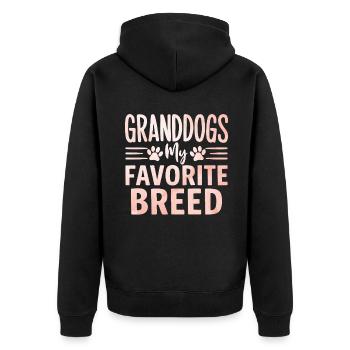 Cadeaux de grand-mère pour chien - Veste à capuche bio Premium Unisexe - noir - Dos - Nico (187cm)