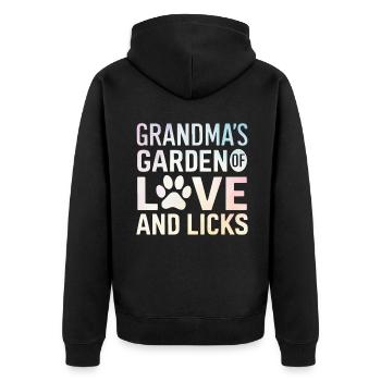 Dog Grandma Gifts - Unisex Premium Organic Zip Hoodie - black - Back - Nico (187cm)