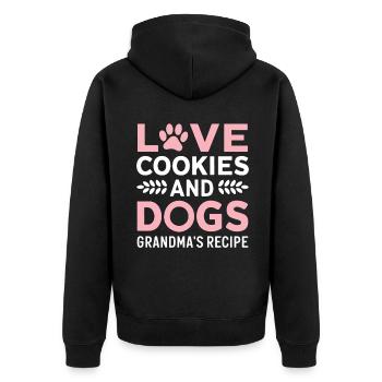 Dog Grandma Gifts - Unisex Premium Bio Zip Hoodie - Schwarz - Hinten - Nico (187cm)