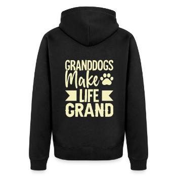Cadeaux de grand-mère pour chien - Veste à capuche bio Premium Unisexe - noir - Dos - Nico (187cm)