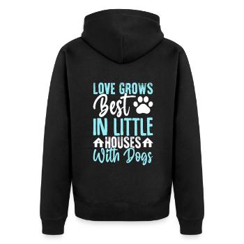 Cadeaux de grand-mère pour chien - Veste à capuche bio Premium Unisexe - noir - Dos - Nico (187cm)