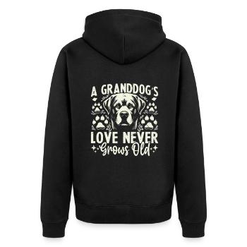 Cadeaux de grand-mère pour chien - Veste à capuche bio Premium Unisexe - noir - Dos - Nico (187cm)