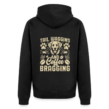 Cadeaux de grand-mère pour chien - Veste à capuche bio Premium Unisexe - noir - Dos - Nico (187cm)
