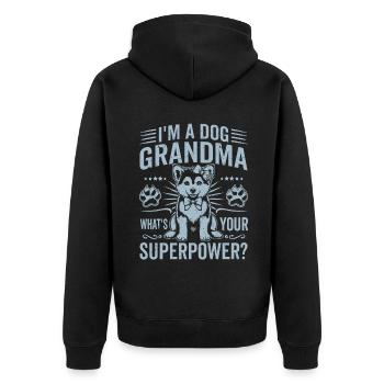 Cadeaux de grand-mère pour chien - Veste à capuche bio Premium Unisexe - noir - Dos - Nico (187cm)