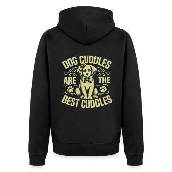 Cadeaux de grand-mère pour chien - Veste à capuche bio Premium Unisexe - noir - Dos - Nico (187cm)
