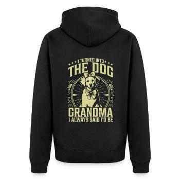 Cadeaux de grand-mère pour chien - Veste à capuche bio Premium Unisexe - noir - Dos - Nico (187cm)