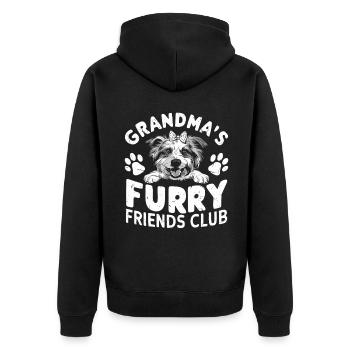 Cadeaux de grand-mère pour chien - Veste à capuche bio Premium Unisexe - noir - Dos - Nico (187cm)