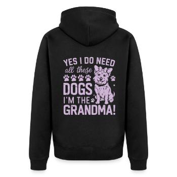 Cadeaux de grand-mère pour chien - Veste à capuche bio Premium Unisexe - noir - Dos - Nico (187cm)