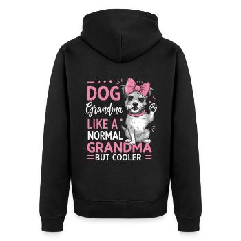 Cadeaux de grand-mère pour chien - Veste à capuche bio Premium Unisexe - noir - Dos - Nico (187cm)
