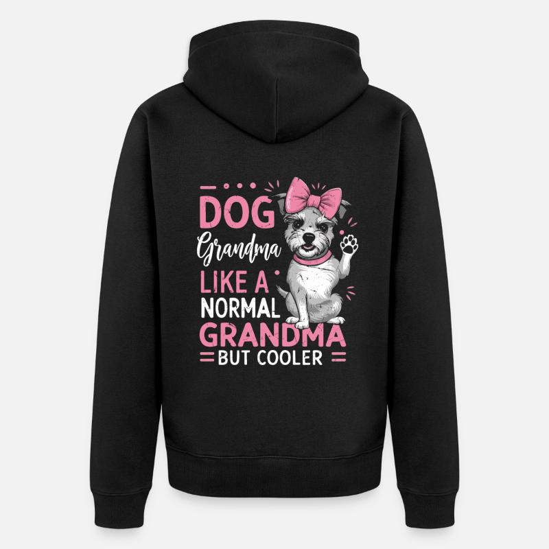 Cadeaux de grand-mère pour chien - Veste à capuche bio Premium Unisexe - noir