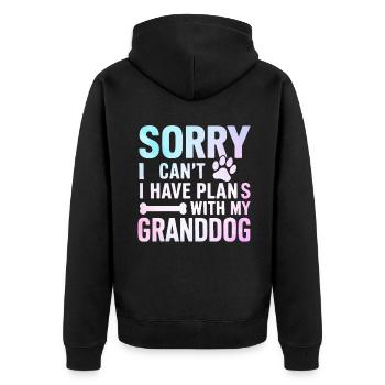 Cadeaux de grand-mère pour chien - Veste à capuche bio Premium Unisexe - noir - Dos - Nico (187cm)