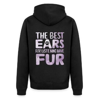 Cadeaux de grand-mère pour chien - Veste à capuche bio Premium Unisexe - noir - Dos - Nico (187cm)