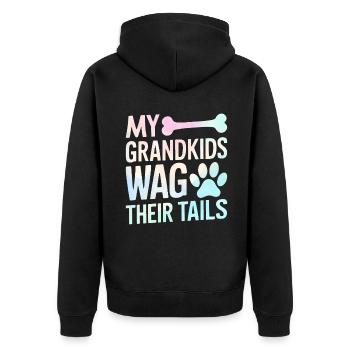 Cadeaux de grand-mère pour chien - Veste à capuche bio Premium Unisexe - noir - Dos - Nico (187cm)