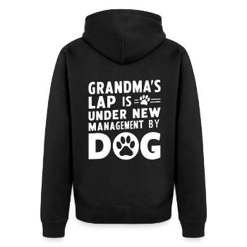 Cadeaux de grand-mère pour chien - Veste à capuche bio Premium Unisexe - noir - Dos - Nico (187cm)