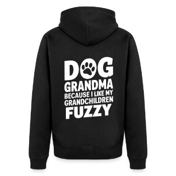 Cadeaux de grand-mère pour chien - Veste à capuche bio Premium Unisexe - noir - Dos - Nico (187cm)