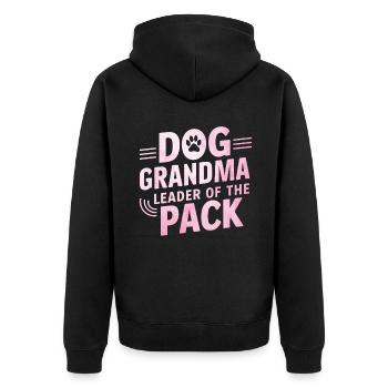 Cadeaux de grand-mère pour chien - Veste à capuche bio Premium Unisexe - noir - Dos - Nico (187cm)