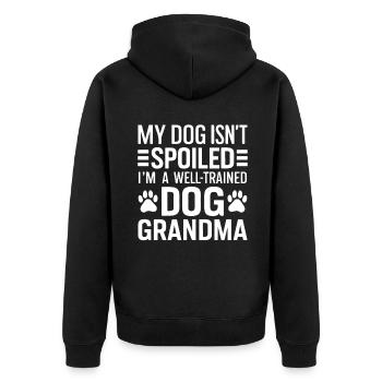 Cadeaux de grand-mère pour chien - Veste à capuche bio Premium Unisexe - noir - Dos - Nico (187cm)