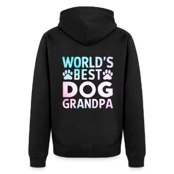 Cadeaux de grand-père chien - Veste à capuche bio Premium Unisexe - noir - Dos - Nico (187cm)