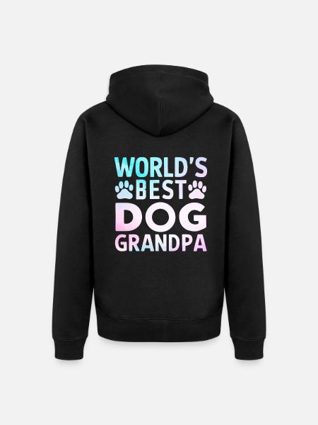 Dog Grandpa Gifts - Unisex Premium Organic Zip Hoodie - black