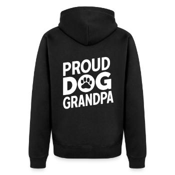 Cadeaux de grand-père chien - Veste à capuche bio Premium Unisexe - noir - Dos - Nico (187cm)