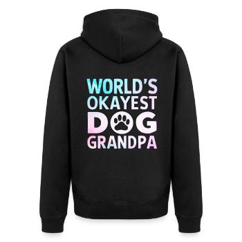Cadeaux de grand-père chien - Veste à capuche bio Premium Unisexe - noir - Dos - Nico (187cm)