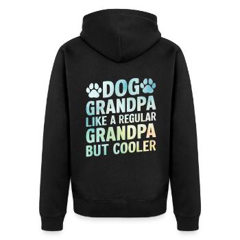 Cadeaux de grand-père chien - Veste à capuche bio Premium Unisexe - noir - Dos - Nico (187cm)
