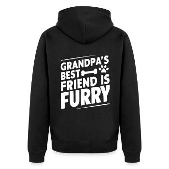 Cadeaux de grand-père chien - Veste à capuche bio Premium Unisexe - noir - Dos - Nico (187cm)