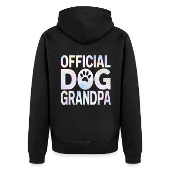 Cadeaux de grand-père chien - Veste à capuche bio Premium Unisexe - noir - Dos - Nico (187cm)
