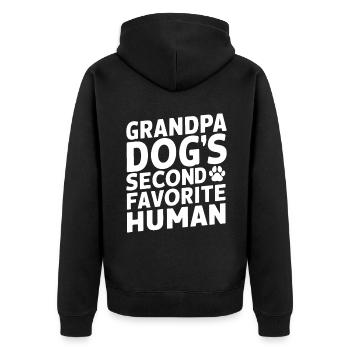 Cadeaux de grand-père chien - Veste à capuche bio Premium Unisexe - noir - Dos - Nico (187cm)