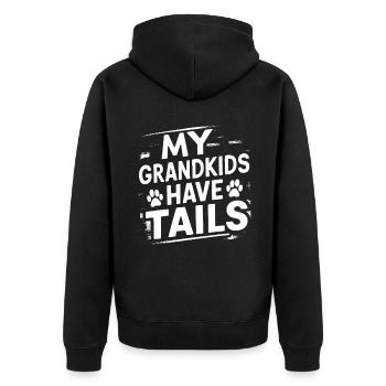 Cadeaux de grand-père chien - Veste à capuche bio Premium Unisexe - noir - Dos - Nico (187cm)