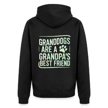 Cadeaux de grand-père chien - Veste à capuche bio Premium Unisexe - noir - Dos - Nico (187cm)
