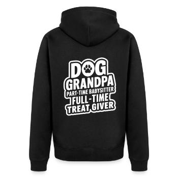 Cadeaux de grand-père chien - Veste à capuche bio Premium Unisexe - noir - Dos - Nico (187cm)