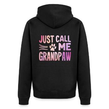Cadeaux de grand-père chien - Veste à capuche bio Premium Unisexe - noir - Dos - Nico (187cm)