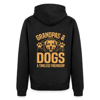 Cadeaux de grand-père chien - Veste à capuche bio Premium Unisexe - noir - Dos - Nico (187cm)