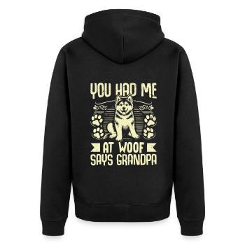 Cadeaux de grand-père chien - Veste à capuche bio Premium Unisexe - noir - Dos - Nico (187cm)