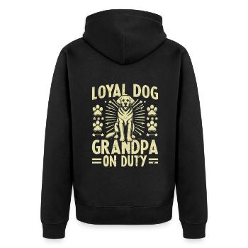 Cadeaux de grand-père chien - Veste à capuche bio Premium Unisexe - noir - Dos - Nico (187cm)