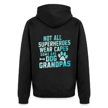 Cadeaux de grand-père chien - Veste à capuche bio Premium Unisexe - noir - Dos - Nico (187cm)