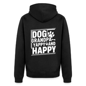 Cadeaux de grand-père chien - Veste à capuche bio Premium Unisexe - noir - Dos - Nico (187cm)